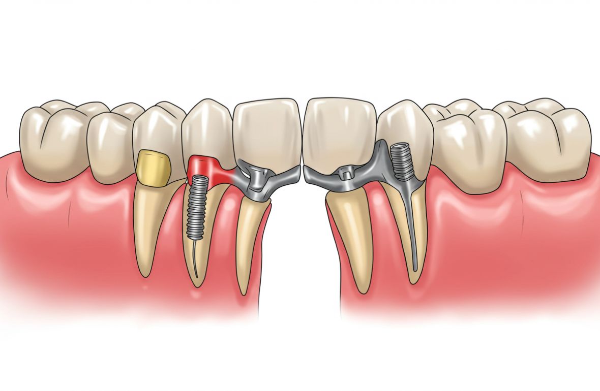 Tooth replacement with dental bridge